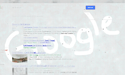 Google Let It Snow Easter Egg